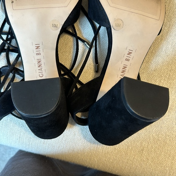 Gianni Bini Keelin Lace-Up Black Velvet Heels - Picture 7 of 10